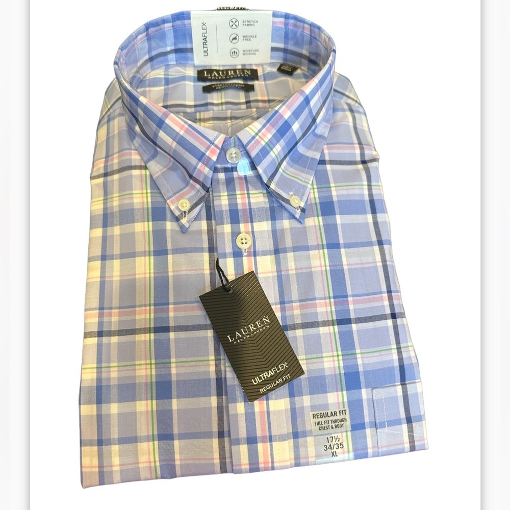 Lauren by Ralph Lauren Ultraflex. Regular fit button down. Collar dress …